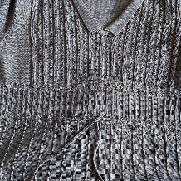 Peruvian Connection Gray Knit Pima Cotton Dress Romantic classy Beautiful MP - Picture 14 of 16